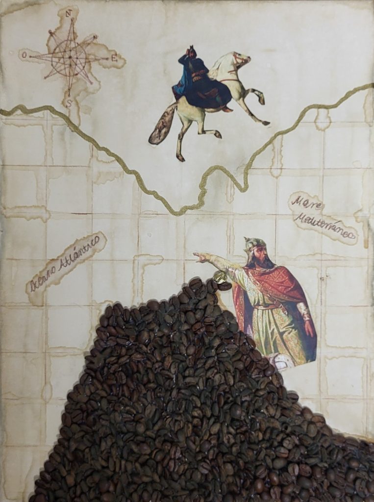 Kolaż zatytułowany Zemsta inspirowany historią nieszczęsnej Floryndy (Cavy), której ojciec – jak mówi legenda – sprowadził Maurów na Półwysep Iberyjski. (Gabriela Boryczka)